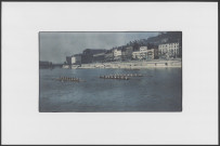 Course d'avirons sur la Saône à Lyon en 1927.