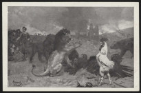 Le lion britannique terrassant l'aigle prussien sous les yeux du coq gaulois. En arrière, l'ours russe.