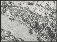 Plan scénographique de Lyon en 1560. Saint-Georges, l'Antiquaille et le port Saint-Jean.