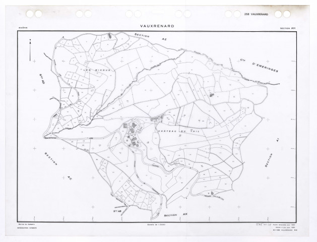 Section AH. Feuille renouvelée pour 1960. Edition à jour pour 1985.