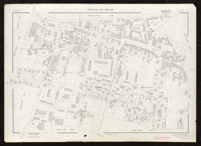 Section AT. Feuille renouvelée pour 1967. 2e édition à jour pour 1975.