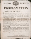Proclamation. Habitants de Lyon (24 octobre 1815).