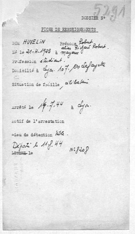 HUVELIN Robert (alias RICHARD, Albert)