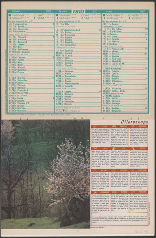 Almanach des Postes Télégraphes et Téléphones 1981.