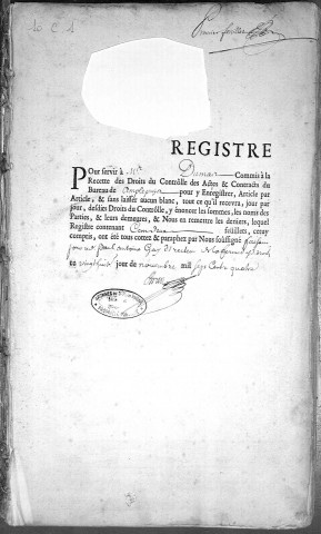 5 décembre 1704-24 octobre 1709.