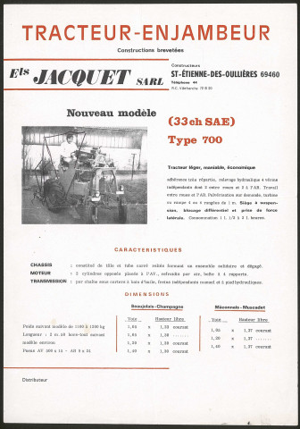 Tracteurs-enjambeurs Jacquet - Saint-Etienne-des-Oullières.