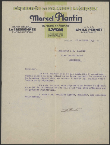 Marcel Plantin - Lyon.
