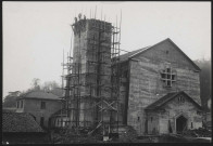 Construction du clocher.