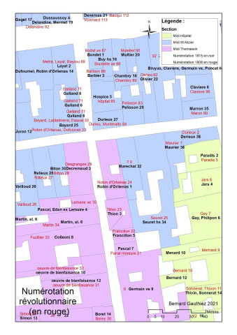 Numérotation des immeubles en 1808/1815.