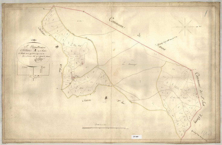 Section A dite du Bourg, feuille n°1 (parcelles 1-121).