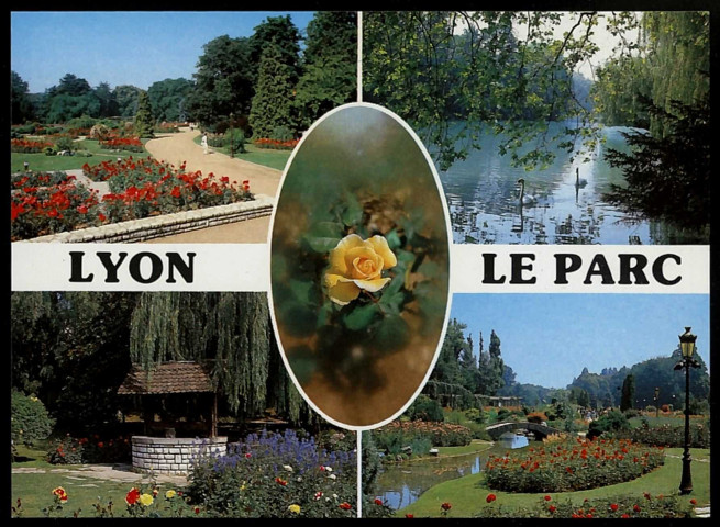 Vues multiples en mosaïque. Lyon - Le parc.