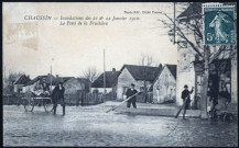 Inondations des 21 et 22 janvier 1910. Le pont de la Fruitière.