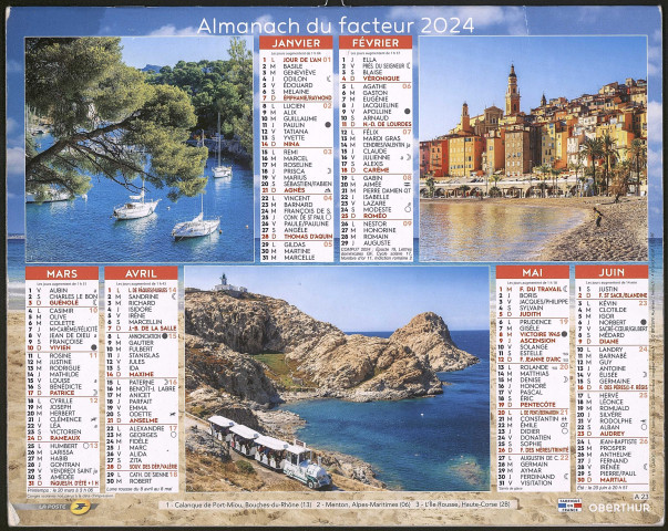 Almanach du facteur 2024.