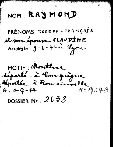 RAYMOND Joseph François Claudine
