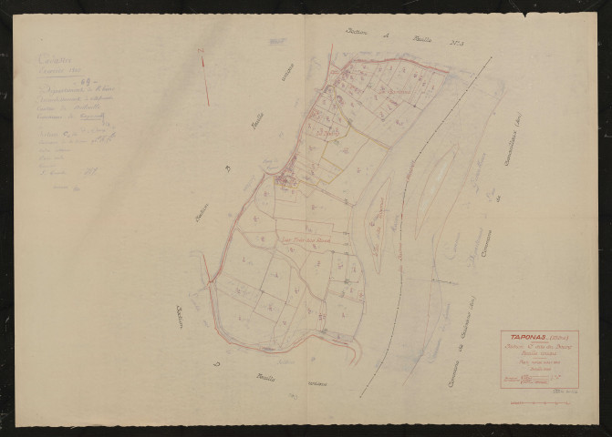 Section C dite du Bourg feuille unique. Plan révisé pour 1942.