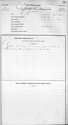 GOUGELET, Marie, Emilie.