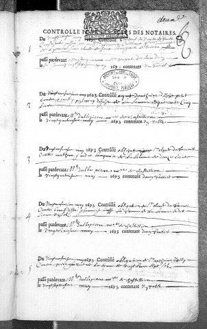26 mai 1693-8 octobre 1693.