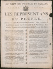 Les représentants du Peuple, envoyés dans la Commune-Affranchie, pour y assurer le bonheur du Peuple avec le triomphe de la République, dans tous les départements environnants, et près l'Armée des Alpes (26 Ventôse An II).