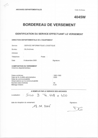 Voirie départementale.