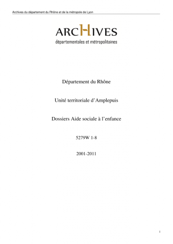 Dossiers individuels et familiaux d'Aide Sociale à l'Enfance.