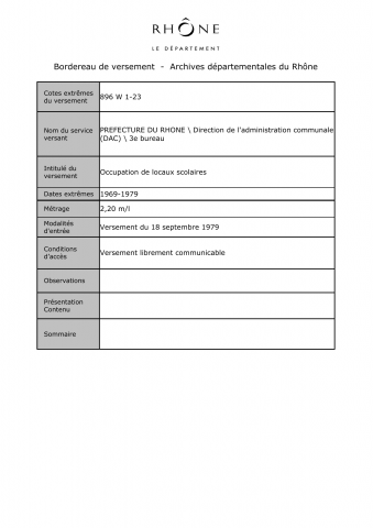 Occupation de locaux scolaires.