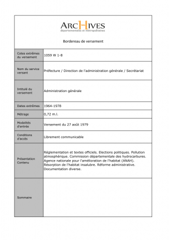 Administration générale du département.