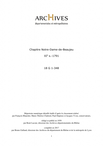 Chapitre Notre-Dame de Beaujeu.