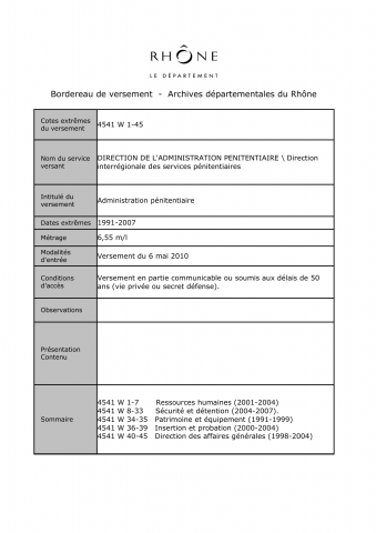 Prisons, administration pénitentiaire.