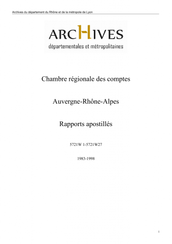 Rapports 97-293 à 97-350.