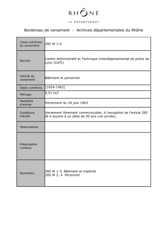 Police, bâtiment et personnel.