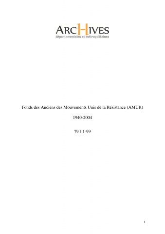 Anciens des Mouvements unis de la Résistance (A.M.U.R.).