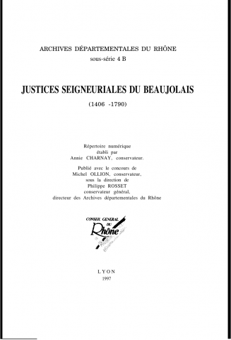 Justices seigneuriales du Beaujolais.