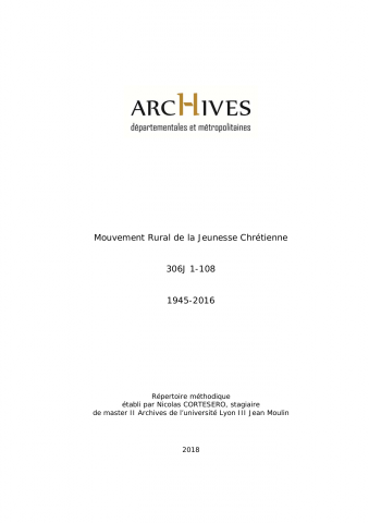 Mouvement rural de jeunesse chrétienne (MRJC).