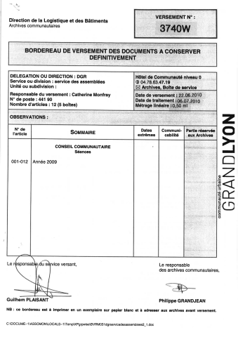Conseil communautaire, préparation et tenue des séances.