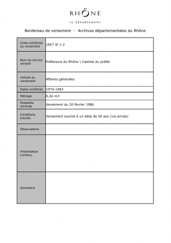 Administration générale du département.
