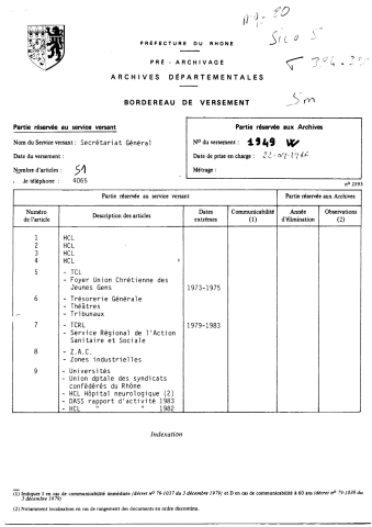 Administration générale.