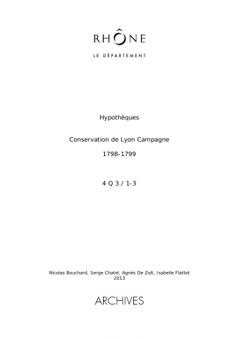 Conservation des Hypothèques de Lyon Campagne.