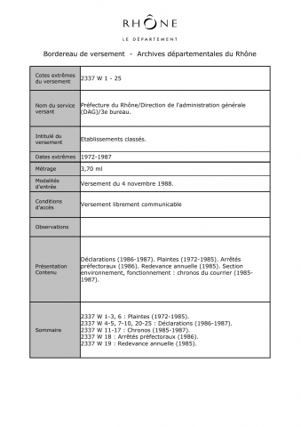 Établissements classés.