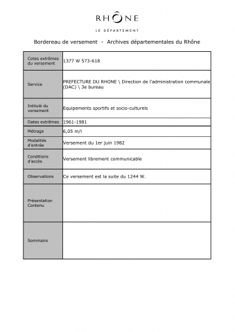 Equipements sportifs et socio-culturels.