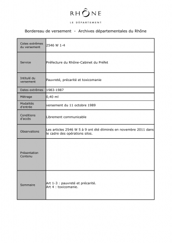 Pauvreté, précarité et toxicomanie.