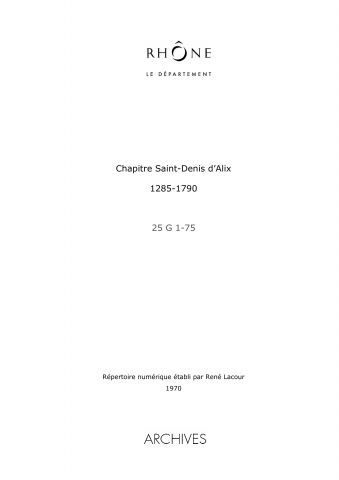 Chapitre Saint-Denis d'Alix.