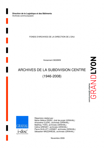 Direction de l'eau,travaux de la subdivision Centre.