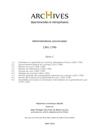 Recette générale des consignations judiciaires du Lyonnais.