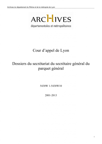 Développement des nouvelles technologies. Logement de fonction. Palais de Justice, historique : acte récognitif de propriété.