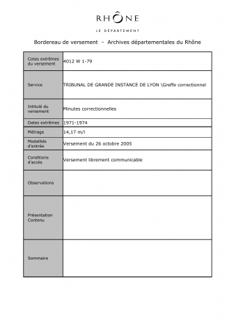 Affaires correctionnelles : minutes des jugements.