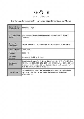 Maison d'arrêt de Lyon Perrache.