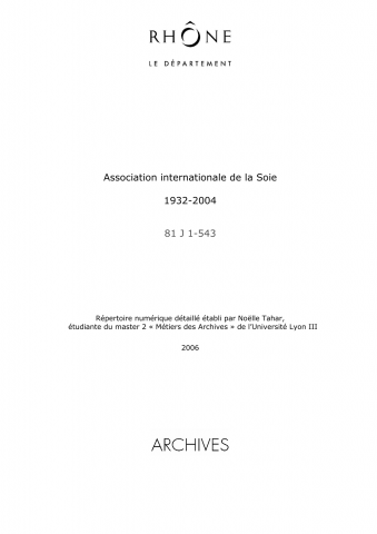 Association Internationale de la Soie.