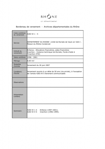Activités des services enfance et insertion.