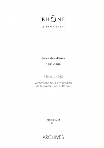 Police des aliénés.