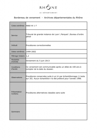 Procédures correctionnelles.